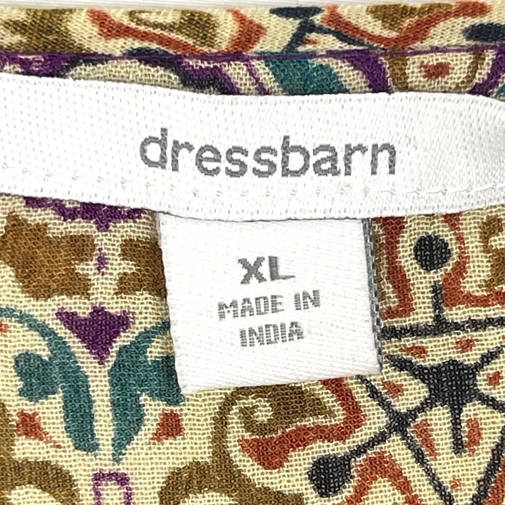 Dressbarn Tunic Top Women XL Multicolor Excellent Paisley Lace Sequin Boho Boho - Picture 6 of 13